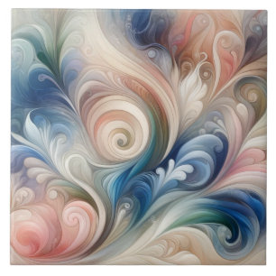 Azulejo De Cerâmica Watercolor Fantasy Floral Romântico