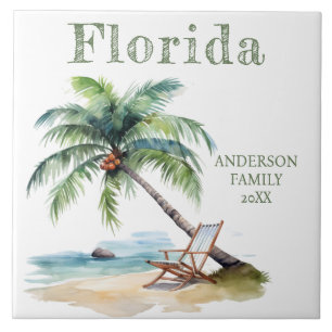 Azulejo De Cerâmica Watercolor Florida Beach Trip