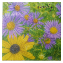 Azulejo De Cerâmica Watercolor Flowers