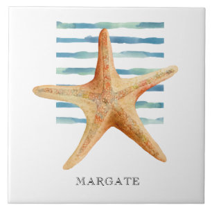 Azulejo De Cerâmica Watercolor STARFISH Coastat Beach MARGATE