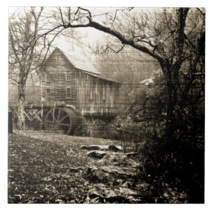 Azulejo De Cerâmica Waterwheel do vintage