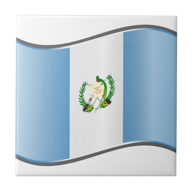 Azulejo De Cerâmica Wavy Guatemala Flag (Frente)