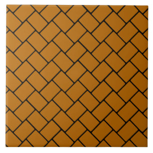 Azulejo De Cerâmica Weave de cesta alaranjado queimado 2