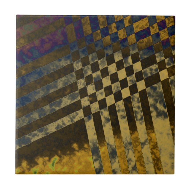 Azulejo De Cerâmica Weave Dourada (Frente)