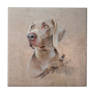 Azulejo De Cerâmica Weimaraner Poster Canvas Imprimir Tapeçaria Acrí