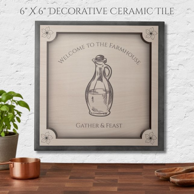 Azulejo De Cerâmica Welcome to the Farmhouse Decorative Kitchen  (Instantly elevate your kitchen with a "Welcome to the Farmhouse" accent tile)