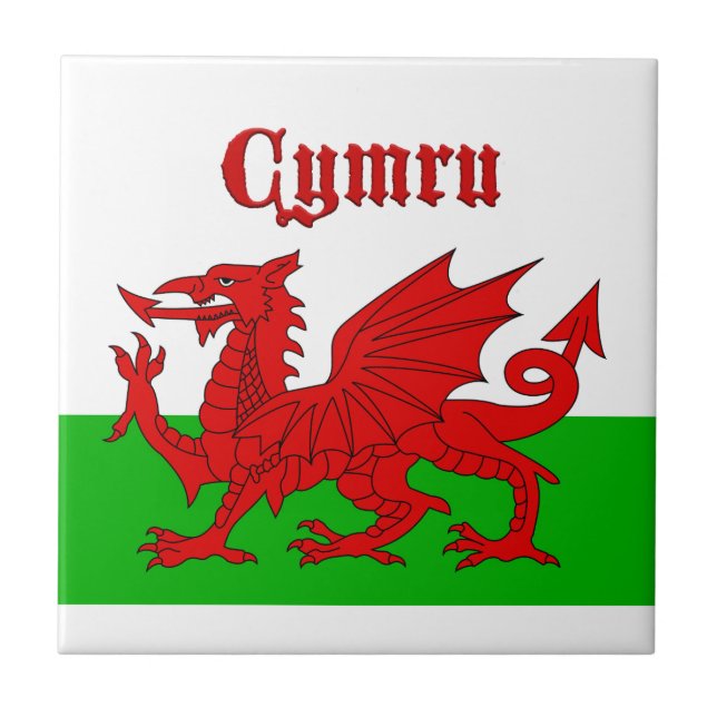Azulejo De Cerâmica Welsh Flag Cymru (Frente)