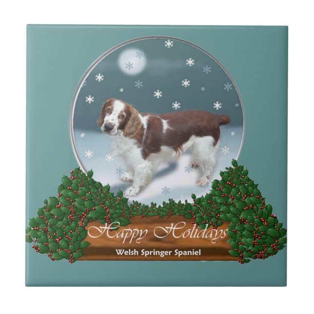Azulejo De Cerâmica Welsh Springer Spaniel Natal (Frente)
