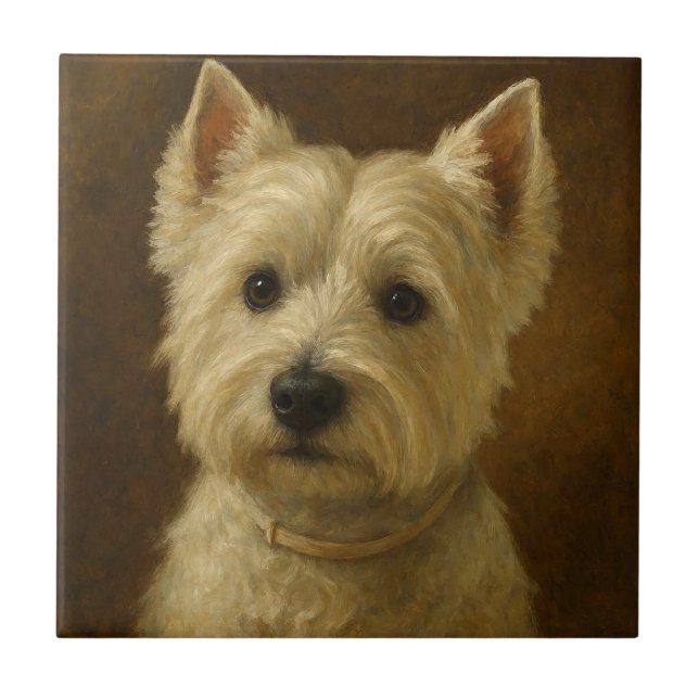 Azulejo De Cerâmica West Highland White Terrier (Frente)