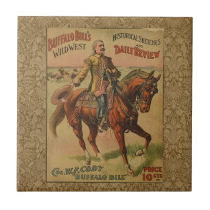 Azulejo De Cerâmica Western Buffalo Bill Wild West