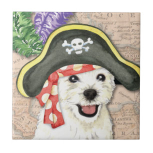 Azulejo De Cerâmica Westie Pirate