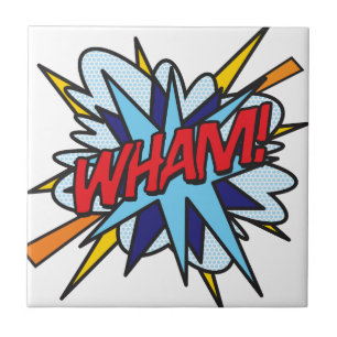 Azulejo De Cerâmica WHAM Diversão Retro Quadrinho Pop Art