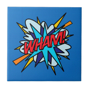 Azulejo De Cerâmica WHAM Diversão Retro Quadrinho Pop Art