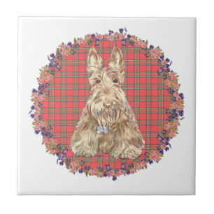 Azulejo De Cerâmica Wheaten Scottie Tartan