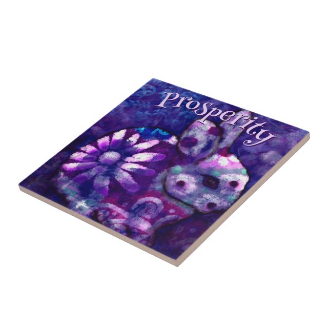 Azulejo De Cerâmica Whimsical Floral Bunny Rabbit Personalized (Lateral)