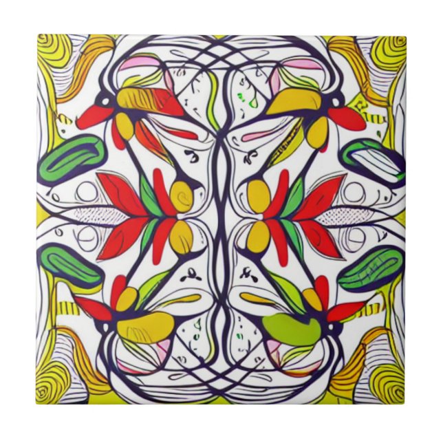 Azulejo De Cerâmica Whimsical Nordic Foley Art (Frente)