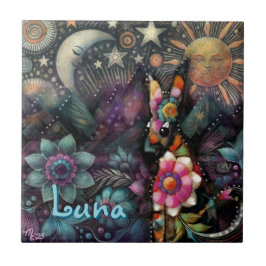 Azulejo De Cerâmica Whimsical Southwest Coyote Animal Personalizado