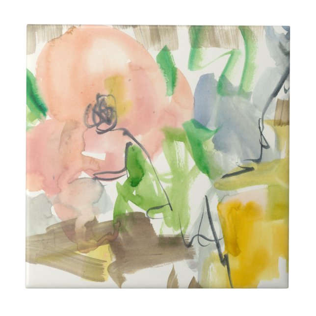 Azulejo De Cerâmica Whimsy in the Garden II (Frente)