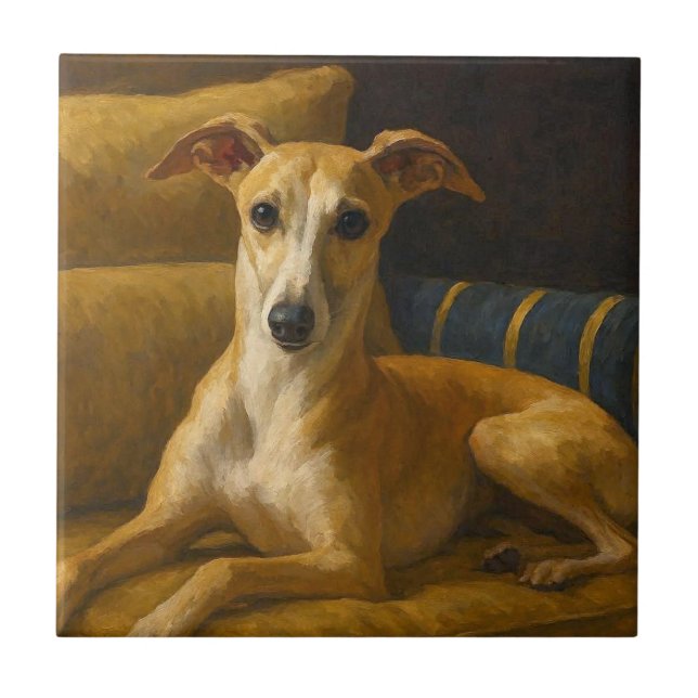 Azulejo De Cerâmica Whippet (Frente)