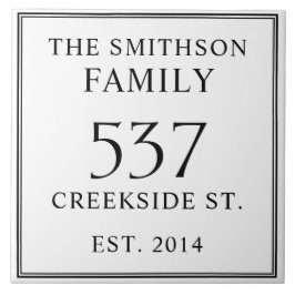 Azulejo De Cerâmica White Black Date Estabelecido Endereço House Plaqu