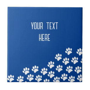 Azulejo De Cerâmica White Puppy Paw Imprime Com Texto Personalizado Az