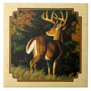 Azulejo De Cerâmica Whitetail Deer Monster Buck Yellow