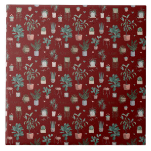 Azulejo De Cerâmica Wild Cactus Pattern