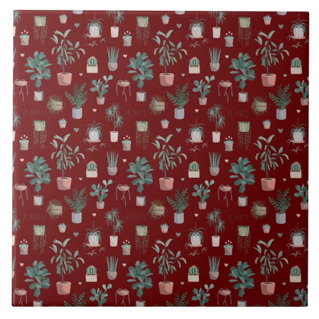 Azulejo De Cerâmica Wild Cactus Pattern (Frente)