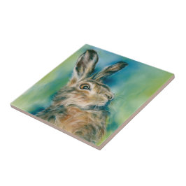 Azulejo De Cerâmica Wild Hare Exuberance Pastel Art