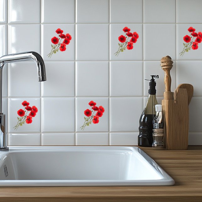 Azulejo De Cerâmica Wild Poppy (Criador carregado)