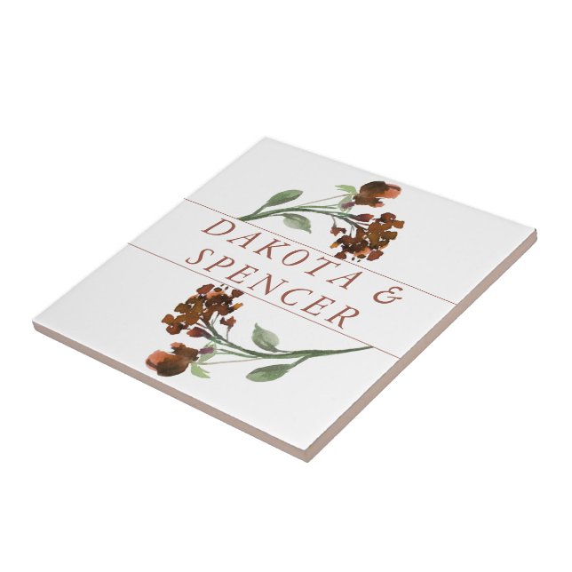 Azulejo De Cerâmica Wildbloom | Terracotta Orange Bohemian Personaliza (Lateral)