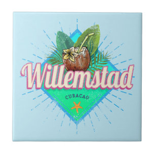 Azulejo De Cerâmica Willemstad Curacao Vacation Caribe Vintage