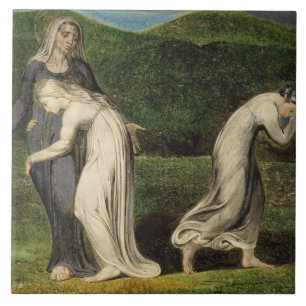 Azulejo De Cerâmica William Blake Naomi que entreating Ruth e Orpah