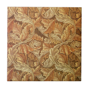 Azulejo De Cerâmica William Morris Acanthus Brown Autumn Leaves