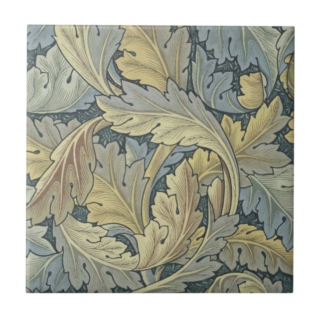 Azulejo De Cerâmica William Morris Acanthus Deixa Arte Floral Nouveau (Frente)