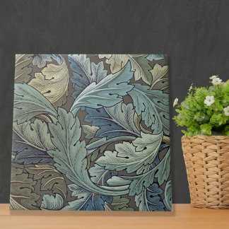 Azulejo De Cerâmica William Morris Acanthus Sage Flower Floral Botânic