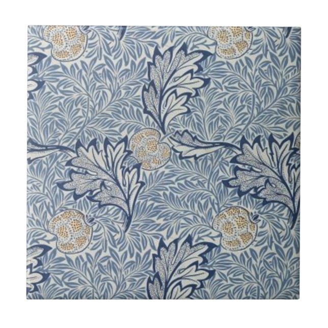 Azulejo De Cerâmica William Morris Apple Fllower Design (Frente)