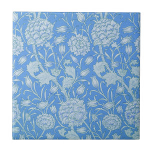 Azulejo De Cerâmica William Morris - Art Nouveau Blue Wild Tulips