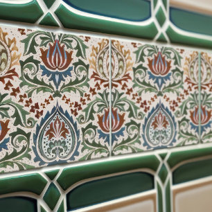 Azulejo De Cerâmica William Morris Art Nouveau Floral Victorian Repro