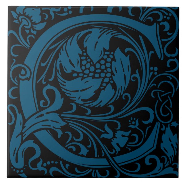 Azulejo De Cerâmica William Morris Arts e Artesanatos Monograma - Letr (Frente)