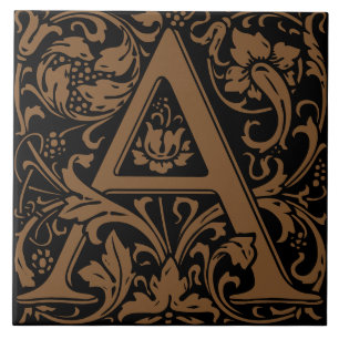 Azulejo De Cerâmica William Morris Arts e Artesanatos Monograma - Letr