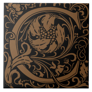 Azulejo De Cerâmica William Morris Arts e Artesanatos Monograma - Letr