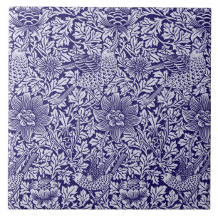 Azulejo De Cerâmica William Morris 'Bird and Anemone' em azul