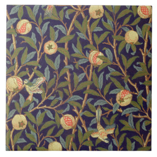 Azulejo De Cerâmica William Morris Bird E Pomegranate Vintage Floral