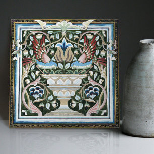 Azulejo De Cerâmica William Morris Birds Garden Flowers Art Nouveau
