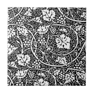 Azulejo De Cerâmica William Morris Black White Grape Vine
