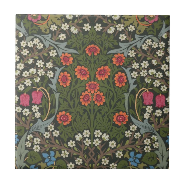 Azulejo De Cerâmica William Morris Blackthorn Garden Flower Classic (Frente)
