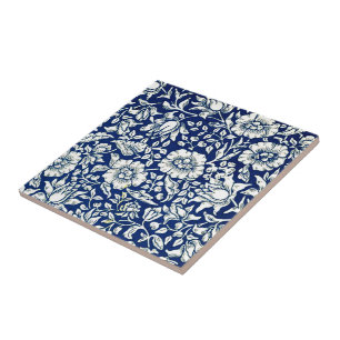 Azulejo De Cerâmica William Morris - Blue Mallow