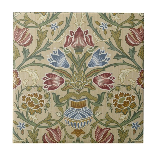 Azulejo De Cerâmica William Morris Brocade Floral Wallpaper Padrão (Frente)