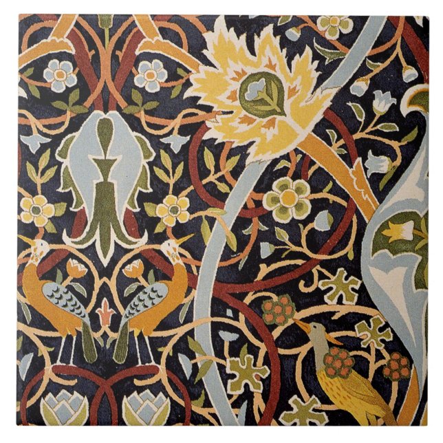 Azulejo De Cerâmica William Morris - Bullerswood, design de colheita (Frente)